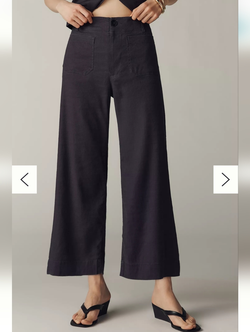 Maeve Colette European Linen Wide Leg Crop Pants